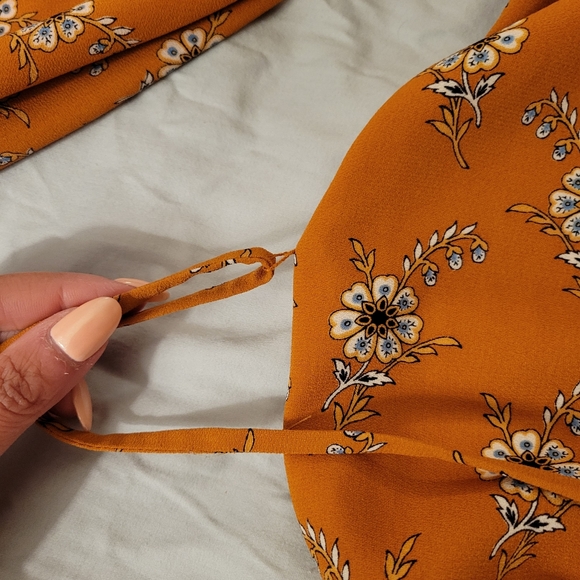 Mustard yellow Loft Dress with separate belt, size Small - Picture 6 of 6